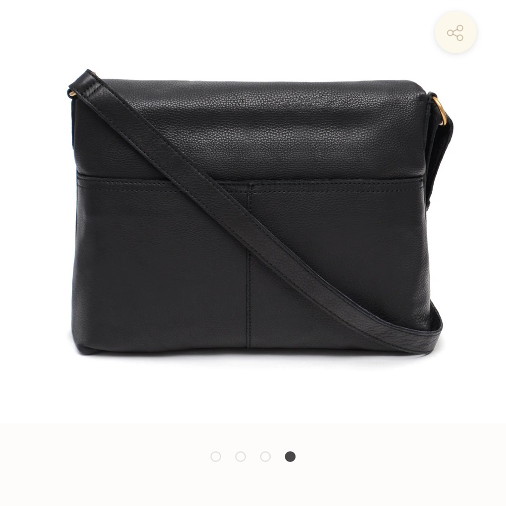 margot Black Pebbled Leather Crossbody with Gold Zippers - Picture 4 of 13